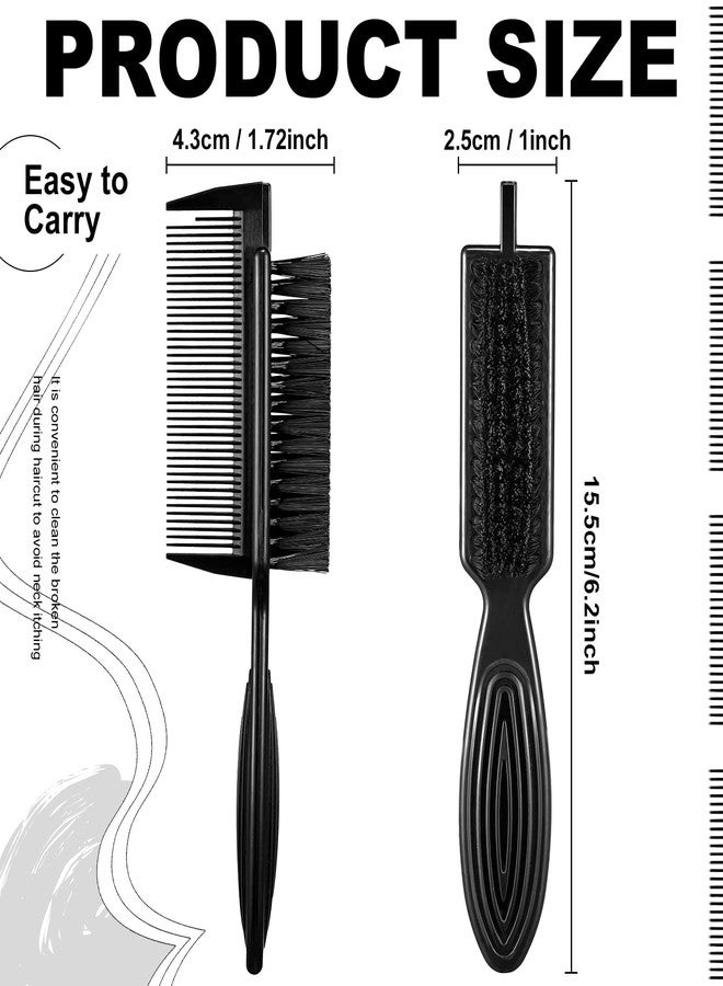 Rozer 4 Pcs Barber Fade Brush -2-in-1 Nylon Brush with Comb Professional for Barber and Stylist Comb Hair Styling Tool - Image 2
